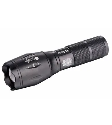 LINTERNA Policia Nacional Laser Q-CONNECT TELESCOPICA ALUMINIO MODO ALUMBRADO ALTO MEDIO BAJO ESTROBOSCOPIO SOS APAGADO