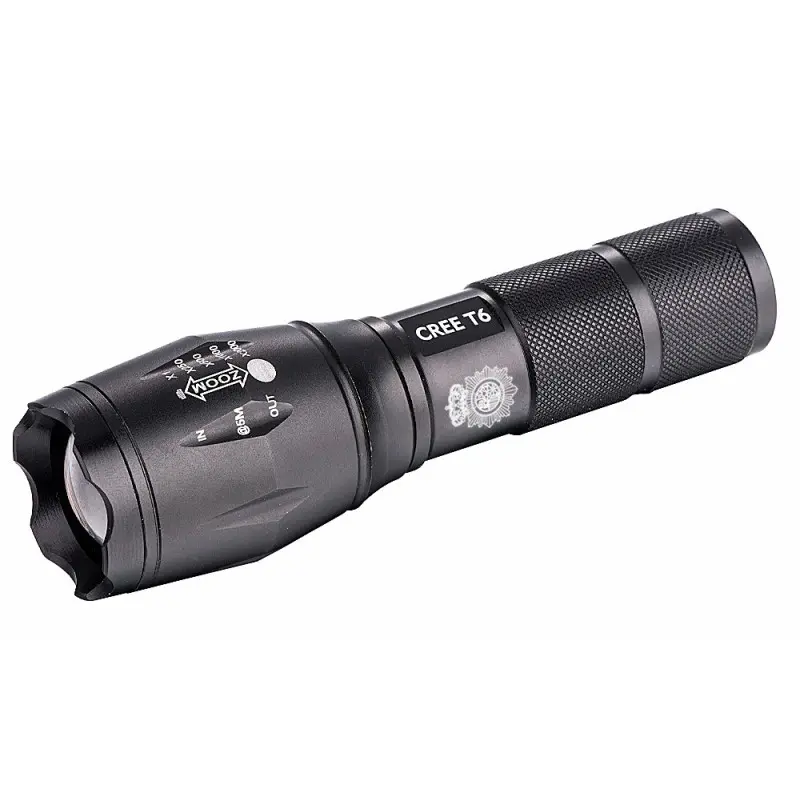 LINTERNA Policia Nacional Laser Q-CONNECT TELESCOPICA ALUMINIO MODO ALUMBRADO ALTO MEDIO BAJO ESTROBOSCOPIO SOS APAGADO