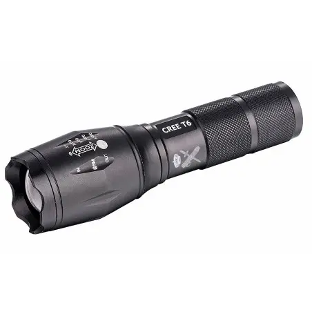 LINTERNA Guardia Civil Laser Q-CONNECT TELESCOPICA ALUMINIO MODO ALUMBRADO ALTO MEDIO BAJO ESTROBOSCOPIO SOS APAGADO