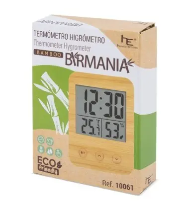 TERMOMETRO HIGROMETRO DE BAMBU "BIRMANIA"