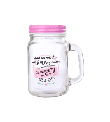 JARRA CRISTAL CON CAÑA "MOMENTOS ESPECIALES"
