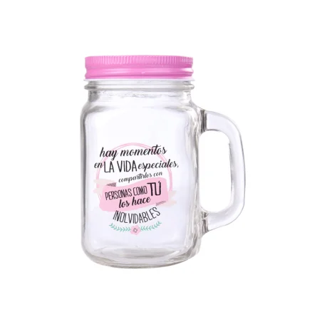 JARRA CRISTAL CON CAÑA "MOMENTOS ESPECIALES"