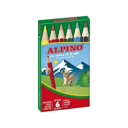 Lapices de colores alpino 651 caja de 6 colores cortos