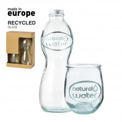 SET HASLEG de botella y vaso de vidrio reciclado