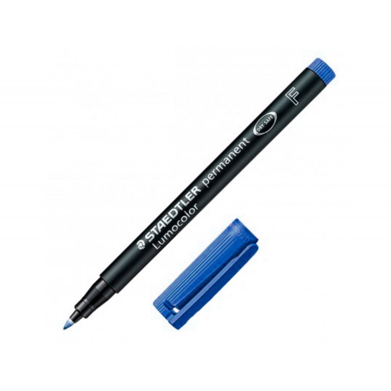 Rotulador staedtler lumocolor retroproyeccion punta de fibrapermanente 318-3 azul punta fina redonda 0.6 mm