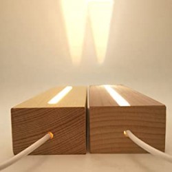 Lampara Base de madera con Luz LED con opcion de poner metacrilato transparente con o sin personalizar