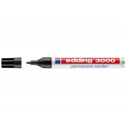Rotulador edding marcador permanente 3000 negro punta redonda 1,5-3 mm recargable