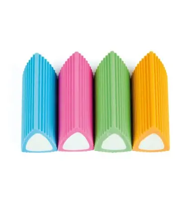 Goma de borrar liderpapel bicolor triangular colores surtidos