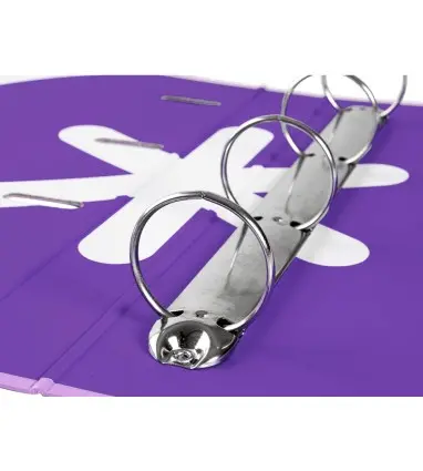 Carpeta con recambio y solapa liderpapel antartik a4 cuadro 5mm forrada 4 anillas redondas 40mm color lavanda