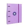Carpeta con recambio y solapa liderpapel antartik a4 cuadro 5mm forrada 4 anillas redondas 40mm color lavanda