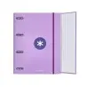 Carpeta con recambio y solapa liderpapel antartik a4 cuadro 5mm forrada 4 anillas redondas 40mm color lavanda