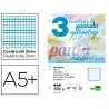 Recambio liderpapel cuarto pautaguia 100 hojas 75 g cuadriculado pautado 3 mm con margen 6 taladros.