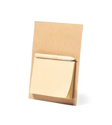 IMÁN KIBLY con bloc de papel reciclado y lapicero