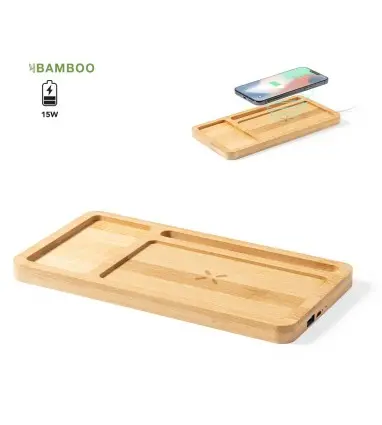 CARGADOR ORGANIZADOR GOLBAR de bambu