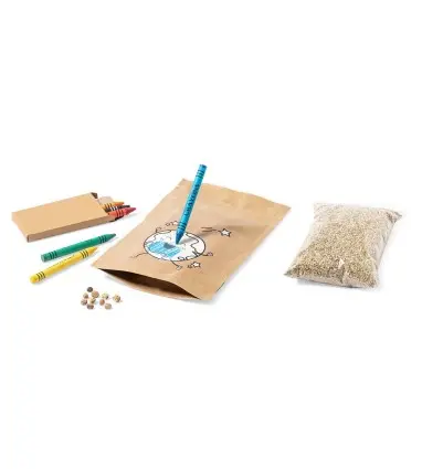 MACETA de Papel Reciclado coloreable con ceras HALORS con semillas