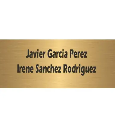 chapa para grabar de 130 mm para buzón o trofeos en metal dorado