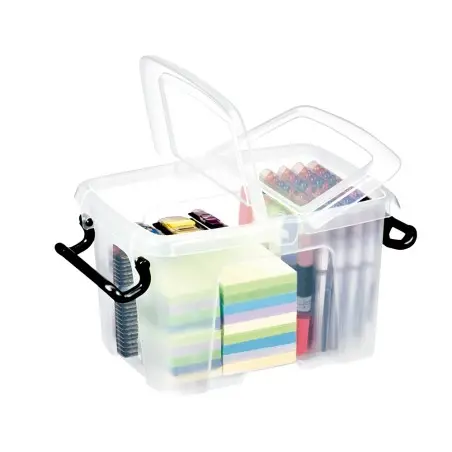 Contenedor plastico cep 6 litros 305x224x182 mm transparente con tapa y cierre hermetico