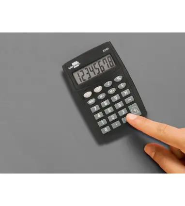 Calculadora liderpapel bolsillo xf01 8 digitos pilas color negro 99x64x9 mm