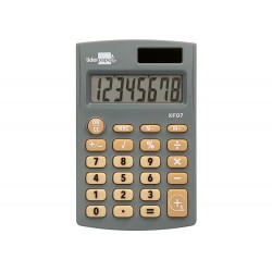 Calculadora liderpapel bolsillo xf07 8 digitos solar y pilas color gris 98x62x8 mm