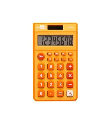 Calculadora liderpapel bolsillo xf10 8 digitos solar y pilas color naranja 115x65x8 mm