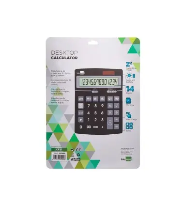Calculadora liderpapel sobremesa xf31 14 digitos solar y pilas color negro 170x122x35 mm
