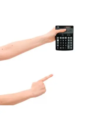 Calculadora liderpapel sobremesa xf31 14 digitos solar y pilas color negro 170x122x35 mm