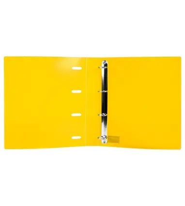 Carpeta con recambio liderpapel a4 cuadro 5mm 100 hojas 80g polipropileno 4 anillas 40mm amarillo fluor