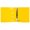 Carpeta con recambio liderpapel a4 cuadro 5mm 100 hojas 80g polipropileno 4 anillas 40mm amarillo fluor