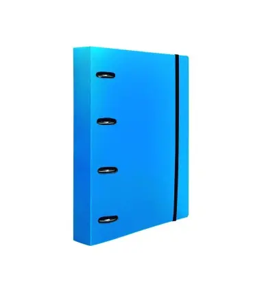 Carpeta con recambio liderpapel a4 cuadro 5mm 100 hojas 80g polipropileno 4 anillas 40mm azul translucido
