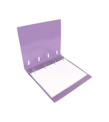 Carpeta con recambio liderpapel a4 cuadro 5mm 100 hojas 80g polipropileno 4 anillas 40mm lavanda opaco