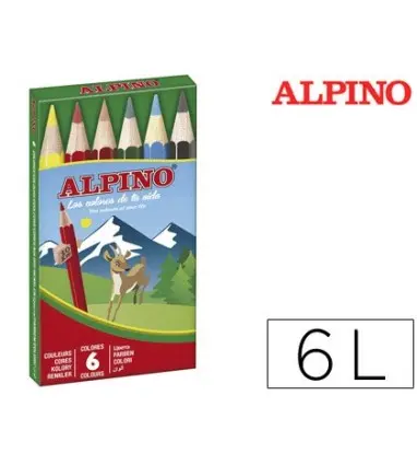Lapices de colores alpino 651 caja de 6 colores cortos