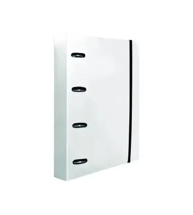 Carpeta con recambio liderpapel a4 cuadro 5mm 100 hojas 80g polipropileno 4 anillas 40mm transparente