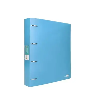 Carpeta liderpapel 4 anillas mixtas 40 mm polipropileno din a4 celeste opaco
