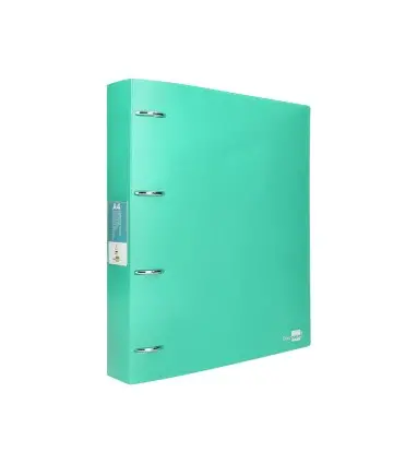 Carpeta liderpapel 4 anillas mixtas 40 mm polipropileno din a4 verde manzana opaco