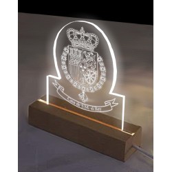 Lampara Base de madera con Luz LED y metacrilato Transparente de la Casa Real