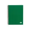 Cuaderno espiral liderpapel a4 micro papercoat tapa forrada 140h 75 gr cuadro5mm 5 bandas 4 taladros verde