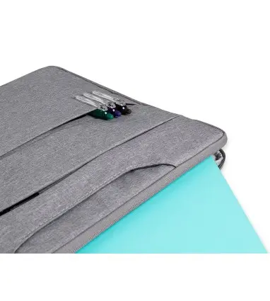 Funda para portatil q-connect 15,6" con asas retractiles cremallera 3 bolsillos exteriores gris
