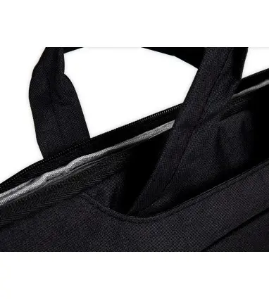 Funda para portatil q-connect 15,6" con asas retractiles cremallera 3 bolsillos exteriores negro