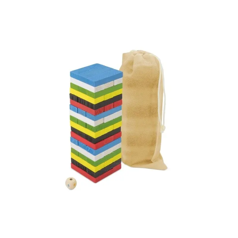 JUEGO DE MESA JENGA de colores de madera