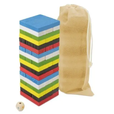 JUEGO DE MESA JENGA de colores de madera