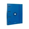Carpeta con recambio antartik a4 cuadro 5mm forrada 4 anillas 40mm redondas con solapa color azul marino