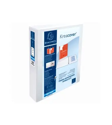 Carpeta exacompta canguro 4 anillas 40 mm din a4+ carton forrado polipropileno personalizable 3 bolsillos