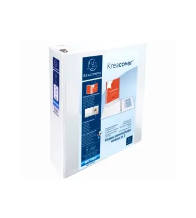 Carpeta exacompta canguro 4 anillas 60 mm din a4+ carton forrado polipropileno personalizable 3 bolsillos