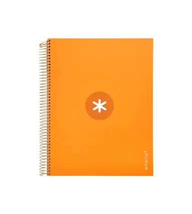 Cuaderno espiral liderpapel a4 micro antartik tapa forrada120h 100 gr cuadro 5mm 5 banda4 taladros color mostaza