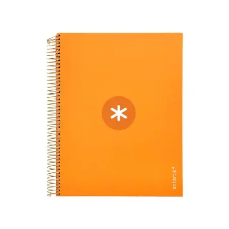 Cuaderno espiral liderpapel a4 micro antartik tapa forrada120h 100 gr cuadro 5mm 5 banda4 taladros color mostaza