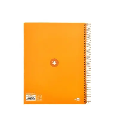Cuaderno espiral liderpapel a4 micro antartik tapa forrada120h 100 gr cuadro 5mm 5 banda4 taladros color mostaza