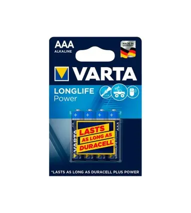 Pila varta alcalina longlife power aaa tipo lr-03 blister de 4 unidades