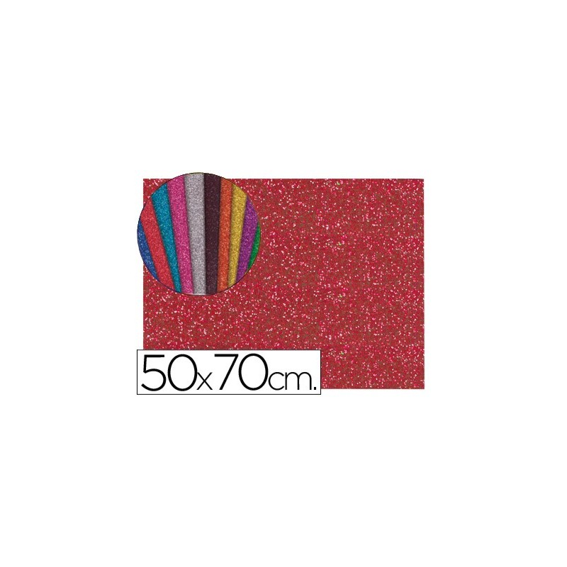 Goma eva con purpurina liderpapel 50x70cm 60g/ m2 espesor 2 mm en diferentes colores