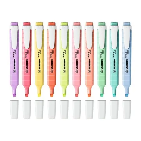 Rotulador stabilo fluorescente swing cool pastel deskset estuche de 18 unidades colores surtidos