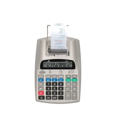 Calculadora liderpapel impresora pantalla papel 57 mm 12 digitos impresion bicolor blanca 225x158x56 mm
